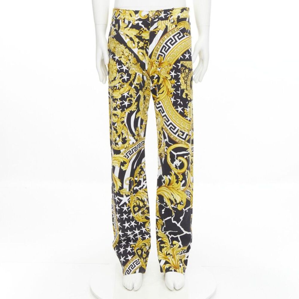 Versace gold Medusa stud jeans